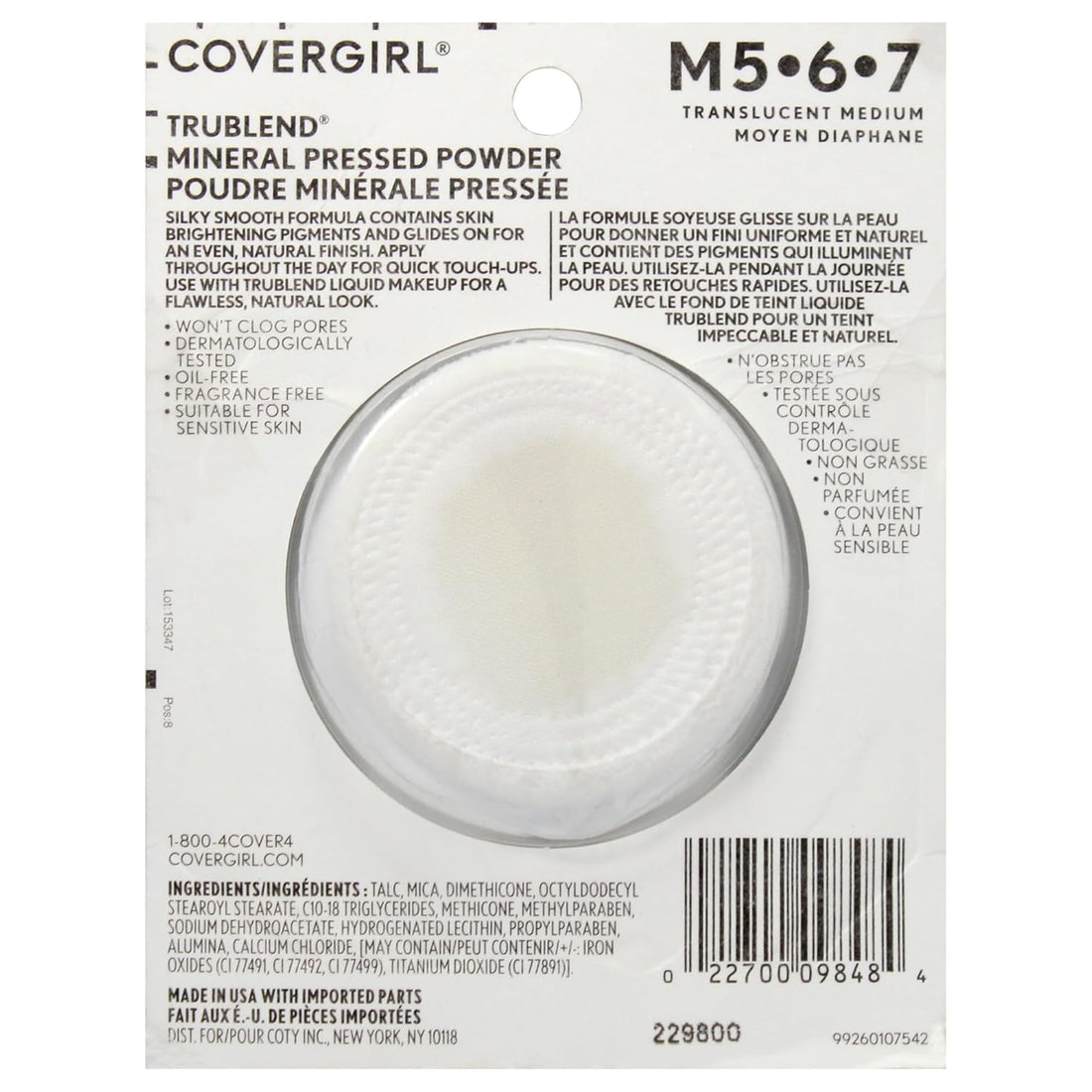 Trublend Pressed Powder, 004 Translucent Medium , 0.39 Ounce (Pack of 1)