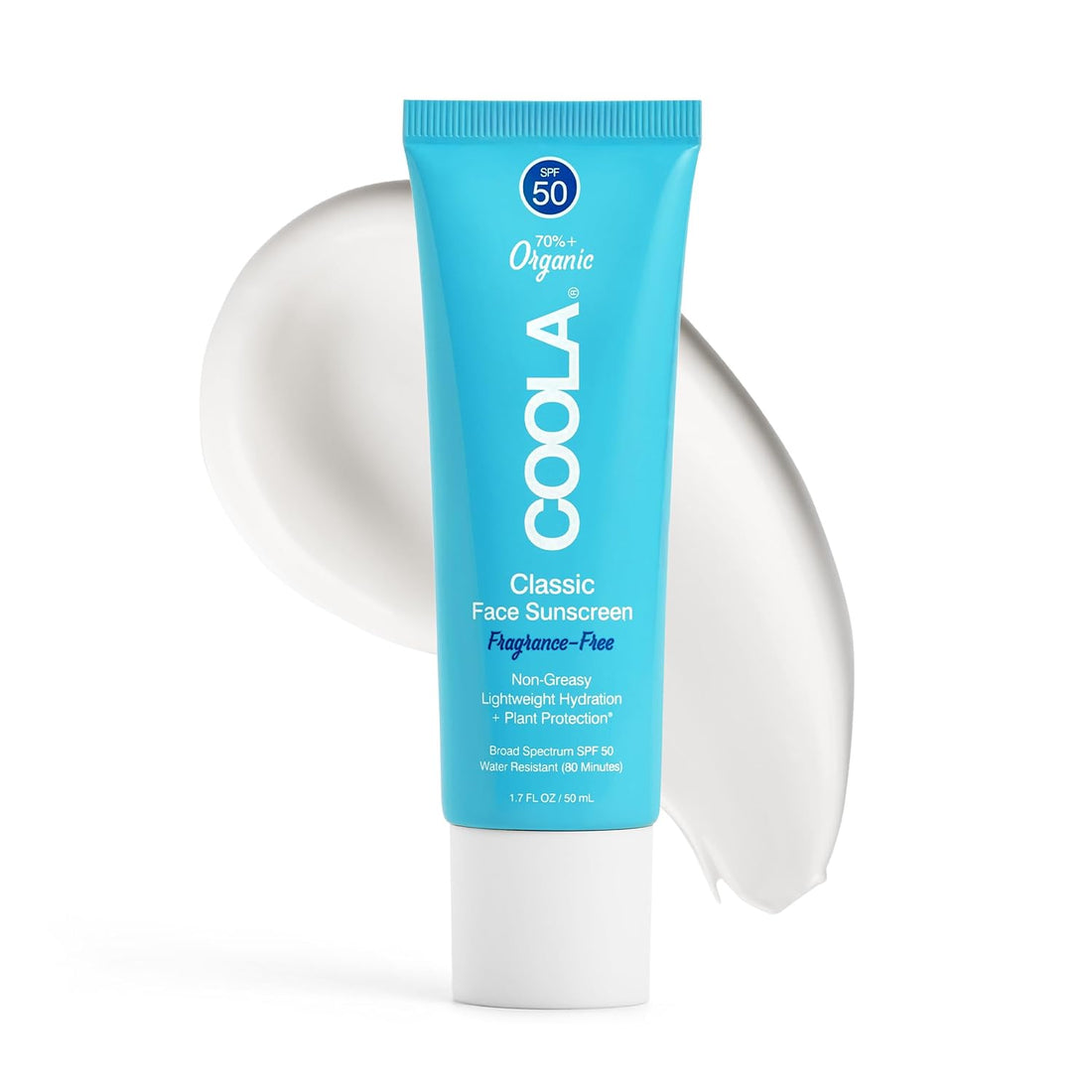 COOLA Organic Face Sunscreen SPF 50 - Ultimate Sunblock Lotion for Daily Skin Protection, Vegan & Gluten-Free, Fragrance-Free Formula