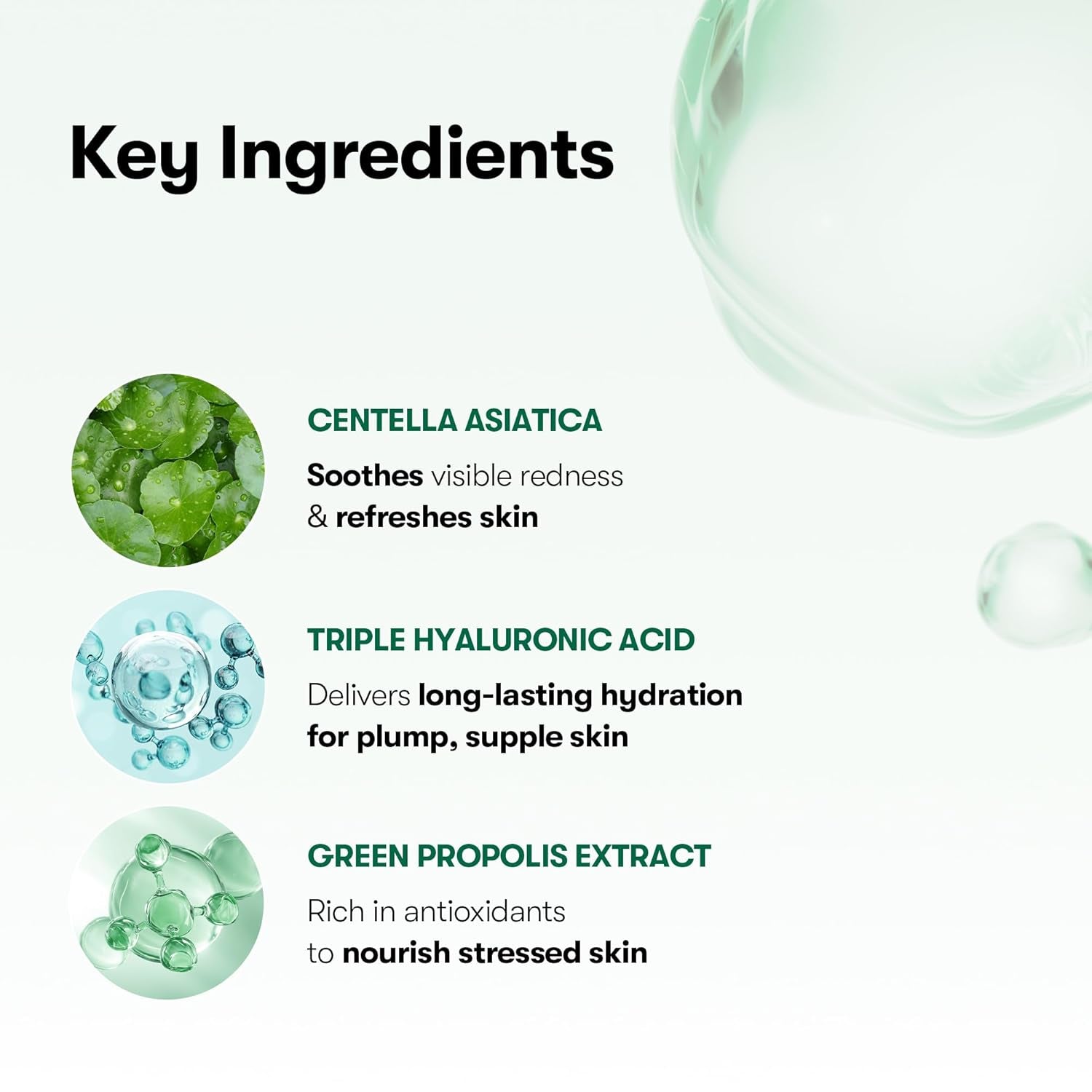 CICA Daily Soothing Mask, 30 Sheet Face Masks for Sensitive Skin, Centella Asiatica & Triple Hyaluronic Acid, Hydrating Korean Sheet Mask for Redness, Dryness & Skin Barrier Care