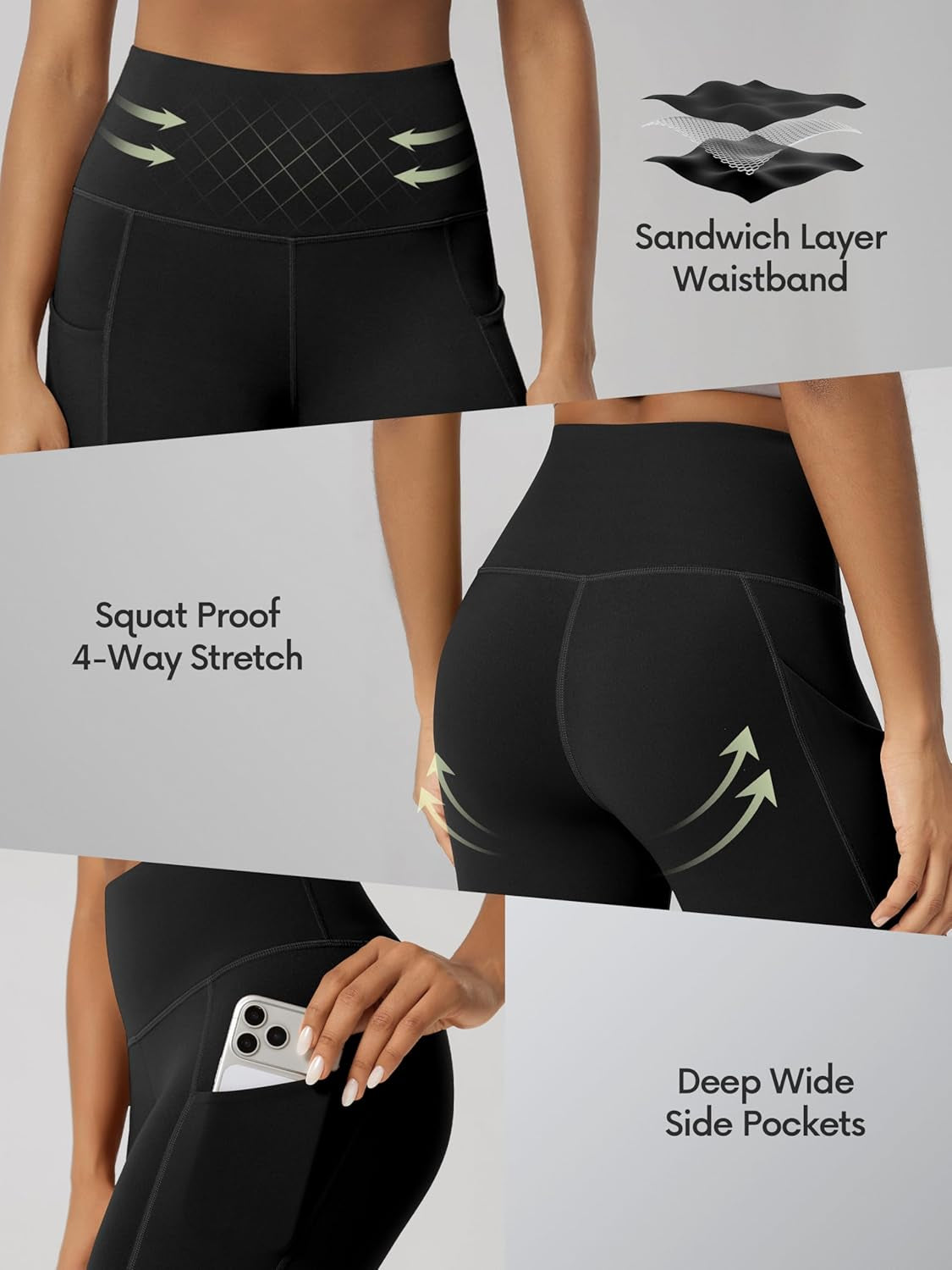 Women'S Tummy Control Biker Shorts 2.0 with Pockets High Waist Athletic Workout Yoga Shorts-3.5''/ 5"/ 8" / 10" Inseam