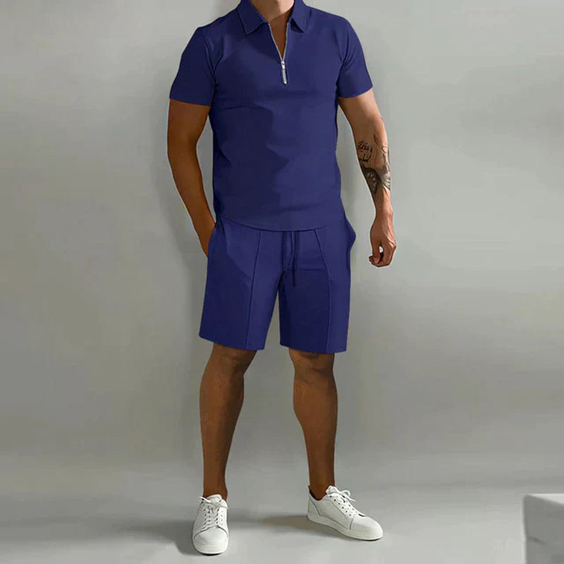 Mężczyźni | Komplet Polo I Szorty | Luksusowy Design | Styl Letni | Komfortowy